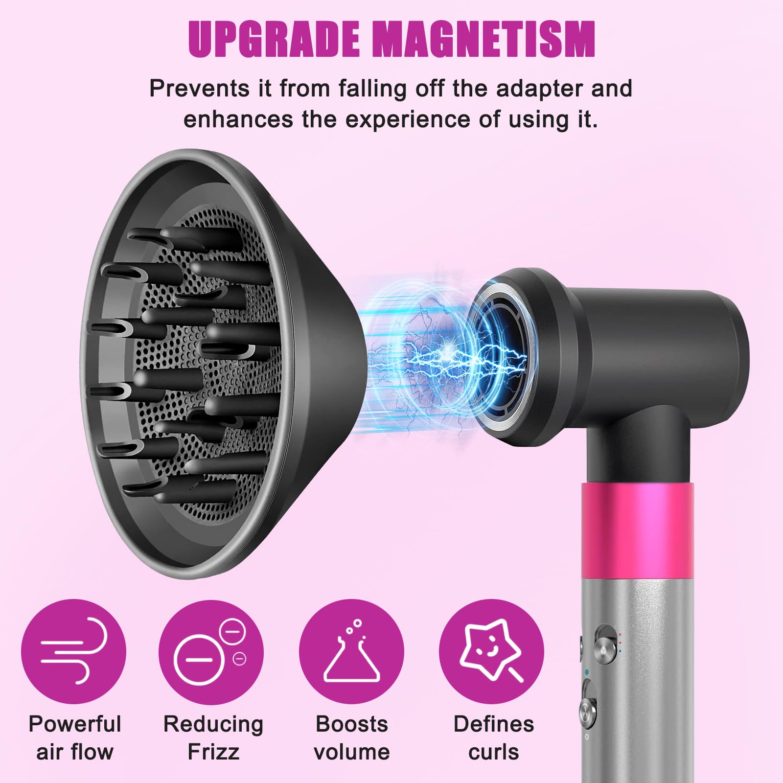 Chuancheng adaptor for Dyson Airwrap – quick, simple setup for versatile styling.