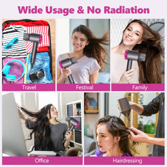 Chuancheng smoothing nozzle on Dyson HD01 on dryer for gentle, low-speed styling.