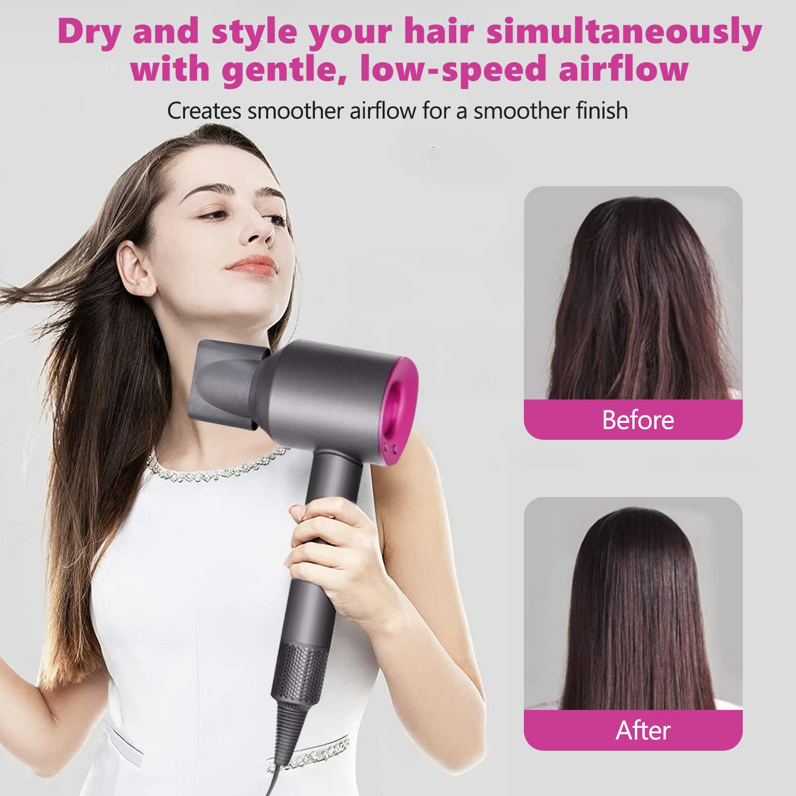 Chuancheng smoothing nozzle for Dyson HD03 front view promoting smoother finish.