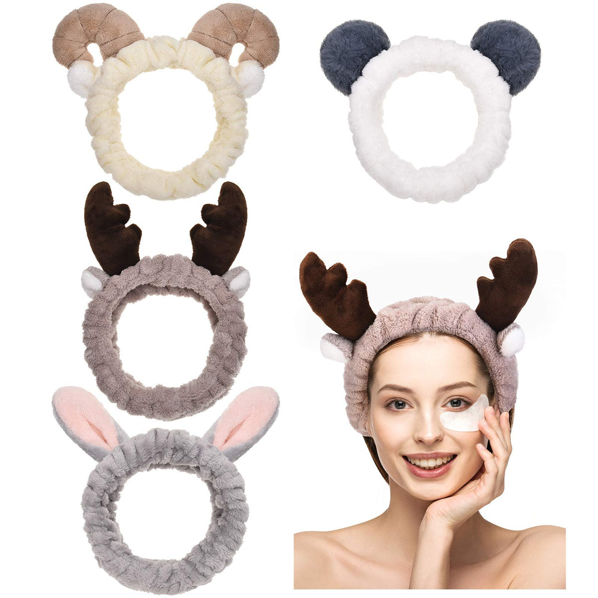 Chuangdi panda ears headband showcases cute design and soft microfiber for gentle cleansing routines.