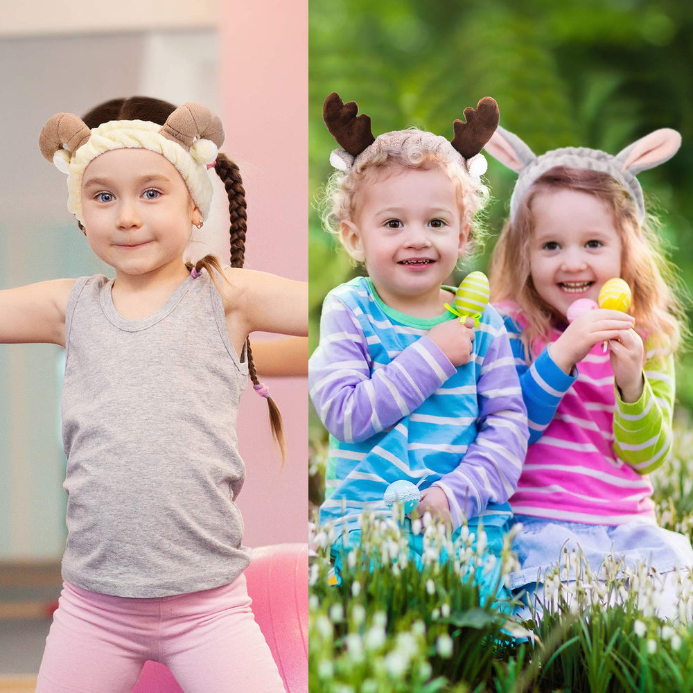 Chuangdi sheep antlers headband highlights cozy fleece and versatile wear during yoga or skincare.