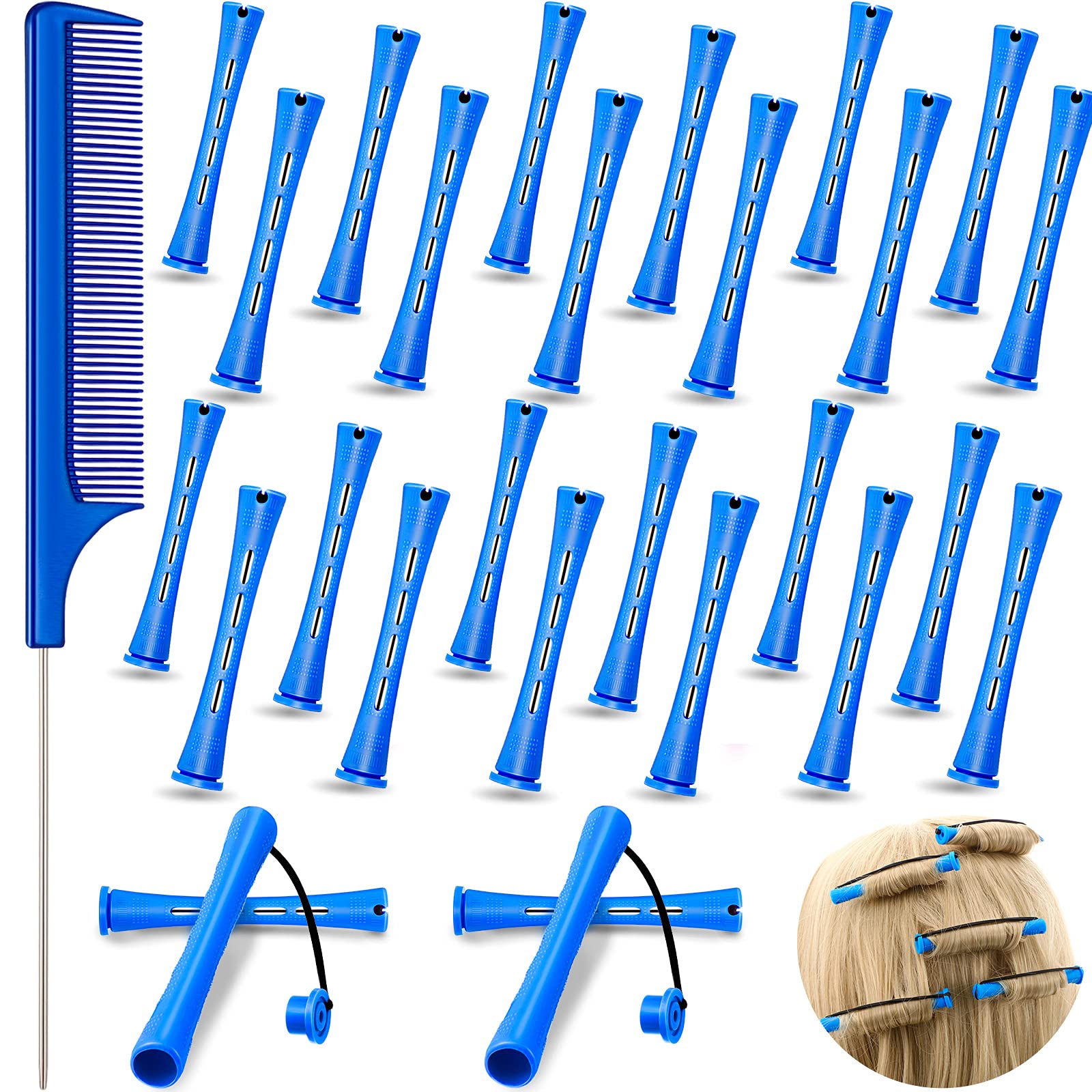 Chuangdi blue perm rods for easy DIY curls with no-heat flexibility.