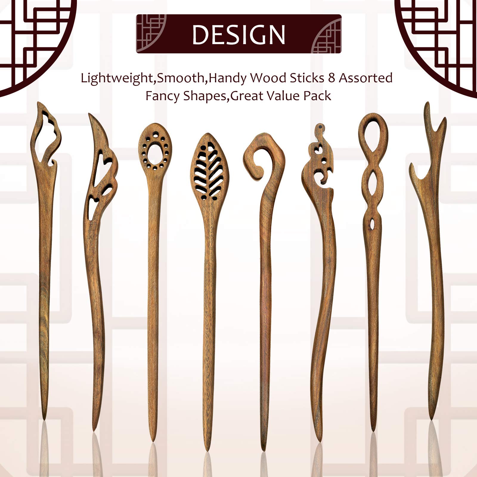 Chuangdi care-friendly wooden hair sticks with natural fragrance.