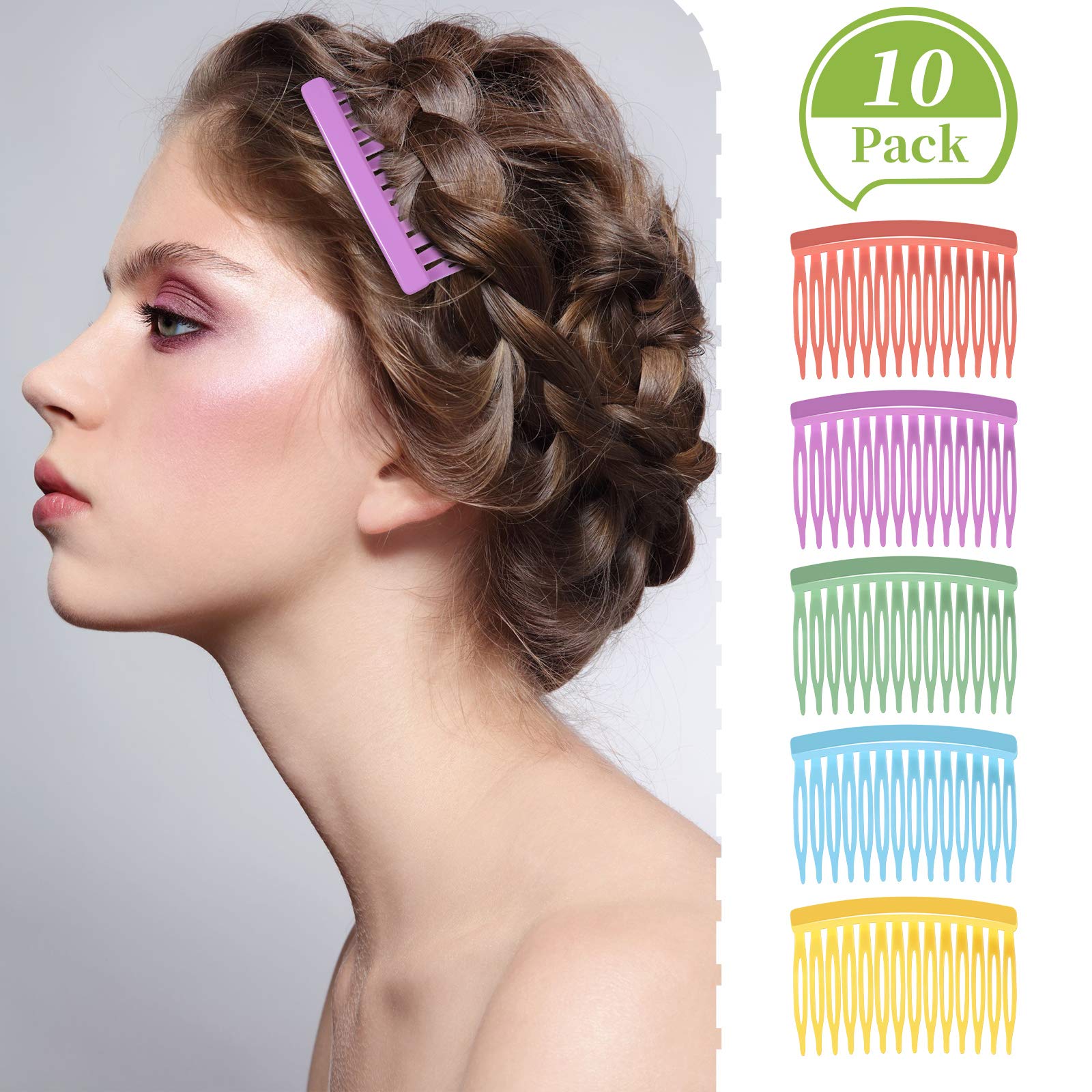 Chuangdi colorful side combs in five colors for versatile looks.