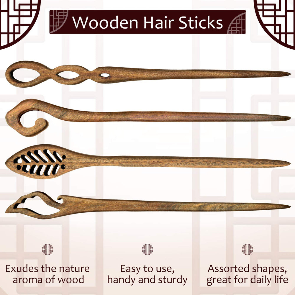 Chuangdi sandalwood hair pin close-up showing durable, smooth finish.