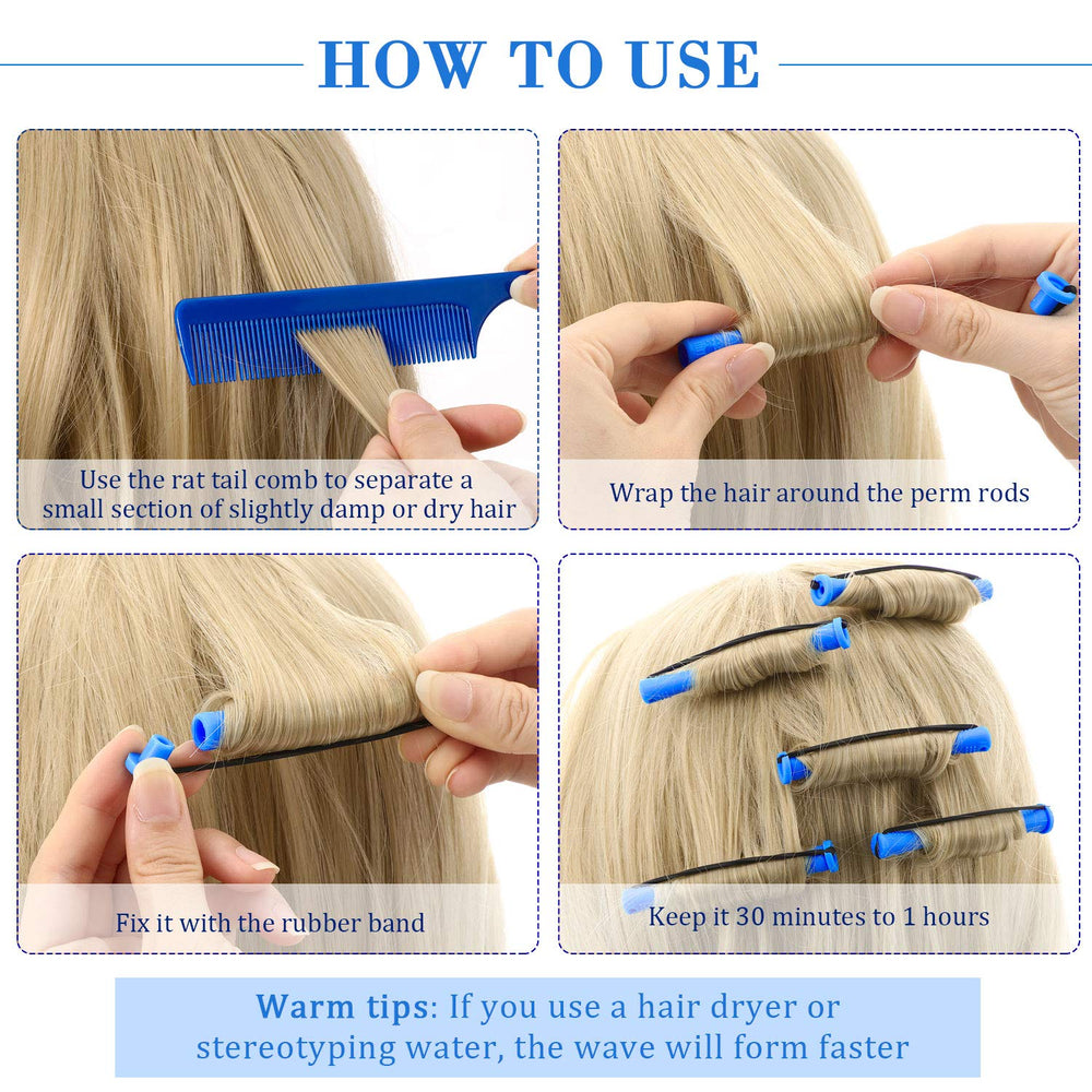 Chuangdi steel rat-tail comb helps section hair precisely during rolling.