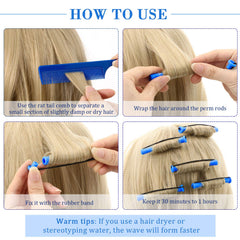 Chuangdi steel rat-tail comb helps section hair precisely during rolling.