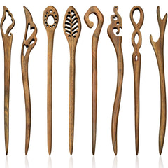 Chuangdi wooden hair sticks classic pattern close-up for secure, elegant styling.