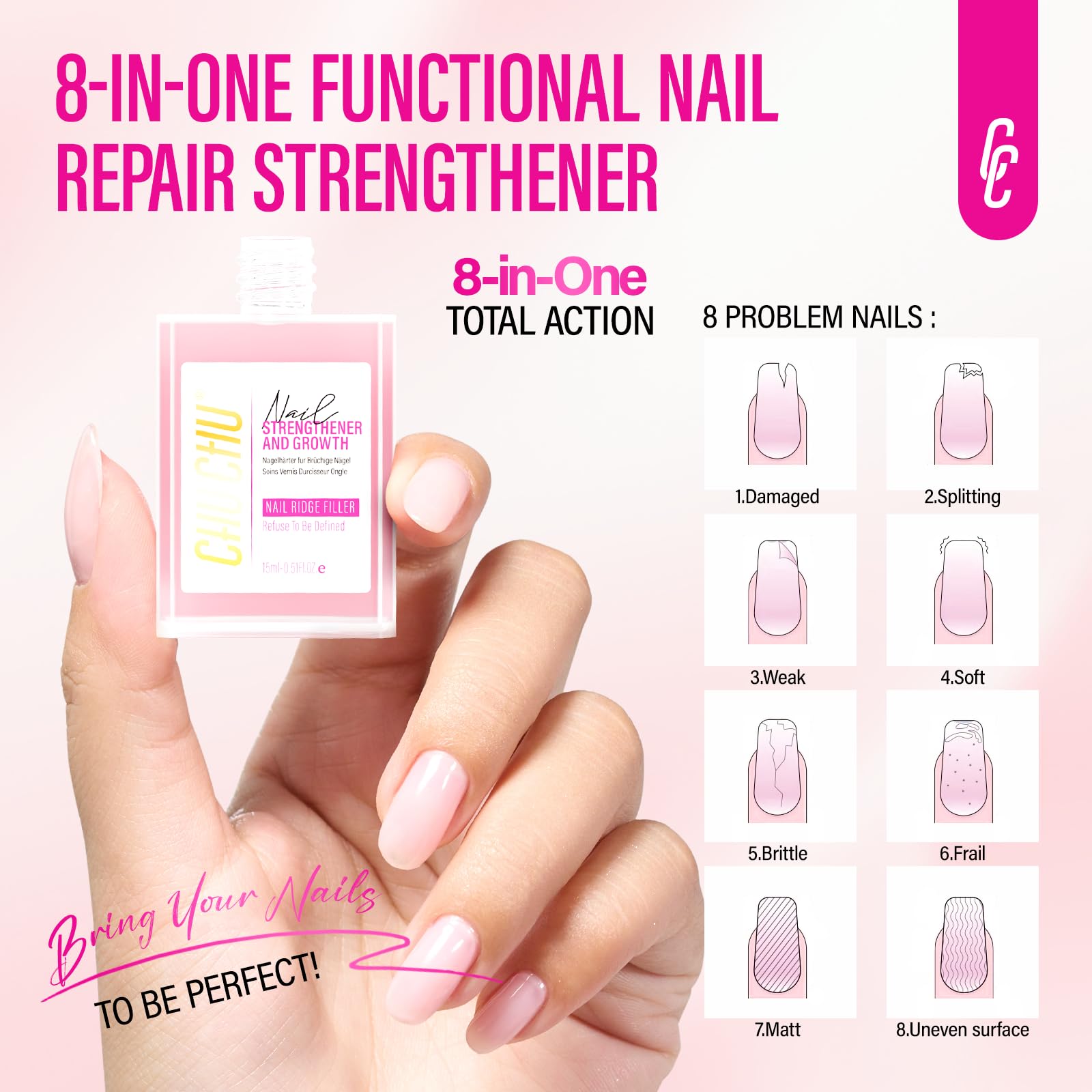 CHUCHU natural-repair shot shows nails recovering from minor damage.