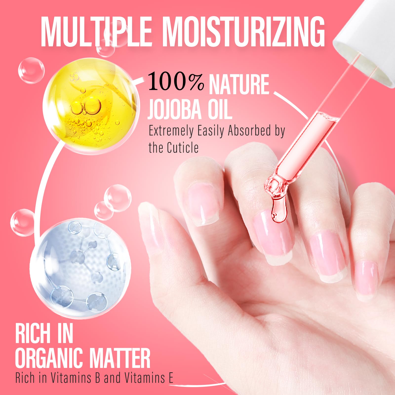 Chuchu watermelon-scent cuticle oil dropper image emphasizing spa-like hydration
