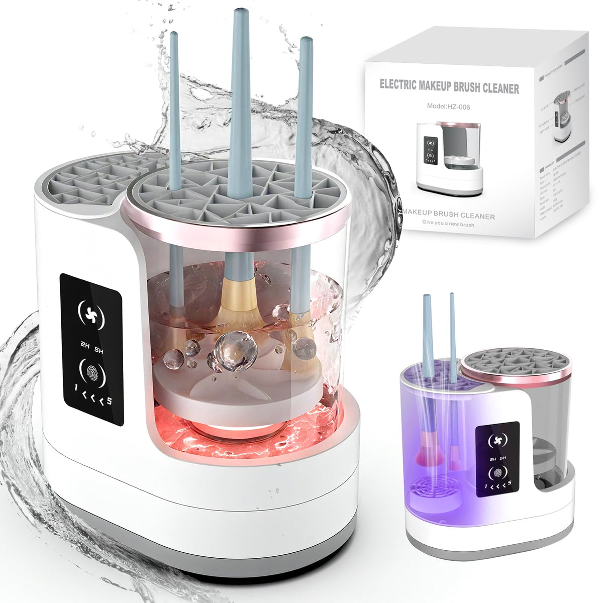 Chufa 3-in-1 brush cleaner front view for quick brush refresh.