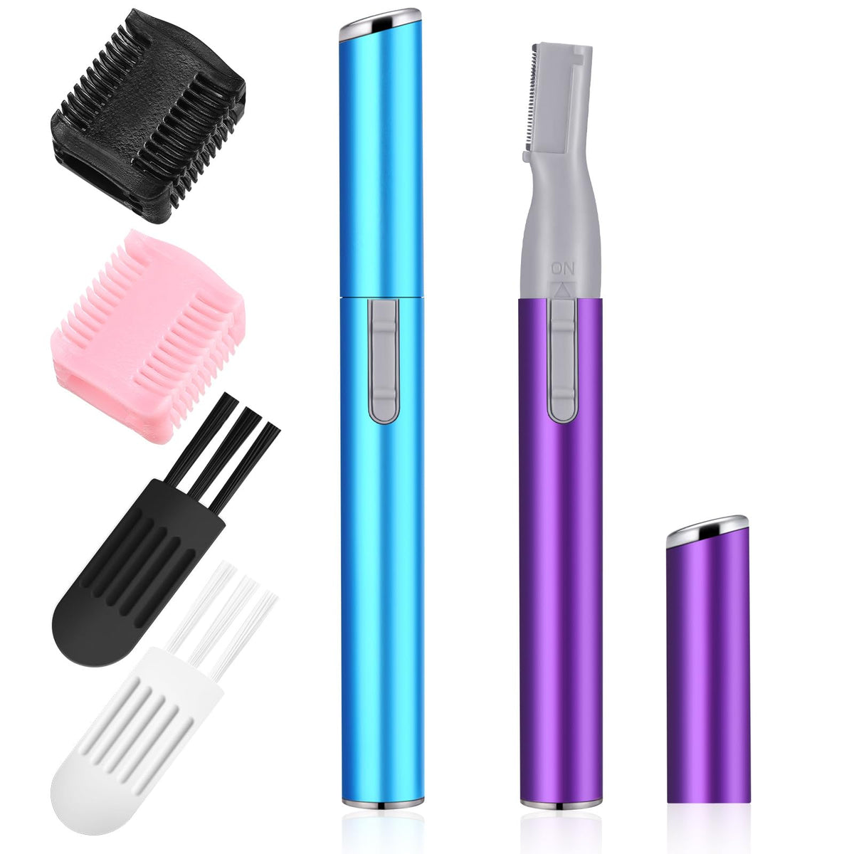 Chumia eyebrow trimmer sky blue front close-up for precise shaping and portability