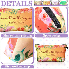 Chunful Bible verse floral pouch—versatile travel companion with uplifting design
