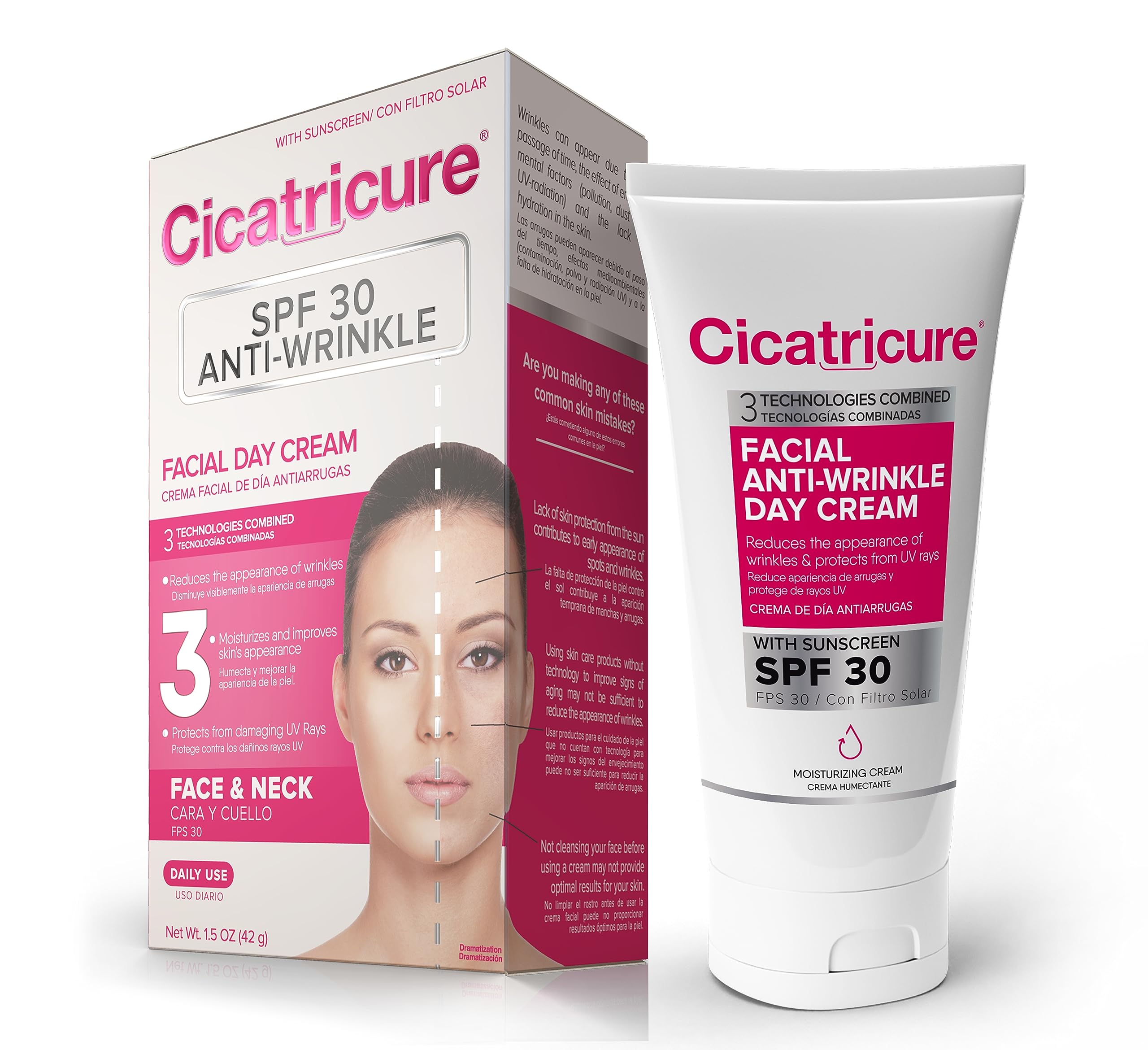 Cicatricure Advanced Face Cream SPF 30 bottle protects skin from sun damage