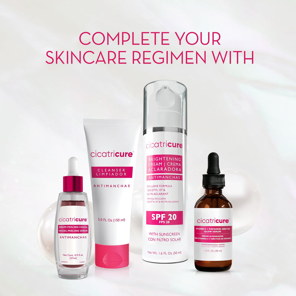 Cicatricure Antimanchas daytime glow image implies daytime radiance.