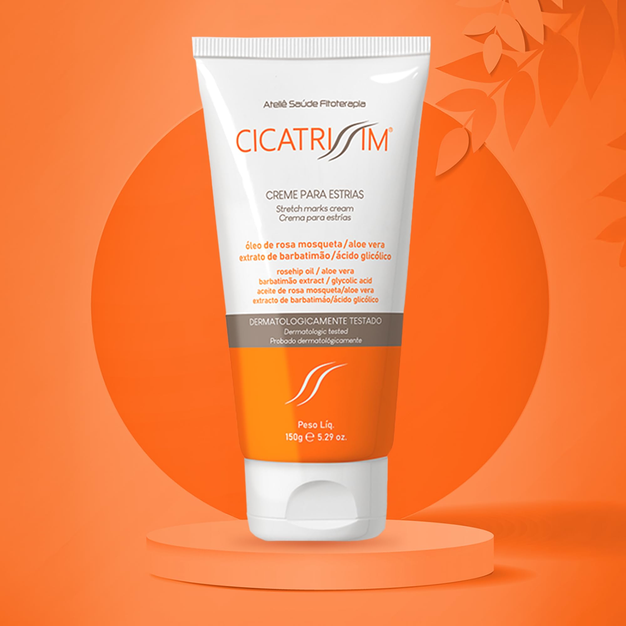Cicatrissim stretch mark cream thighs care demonstrates targeted stretch mark care.