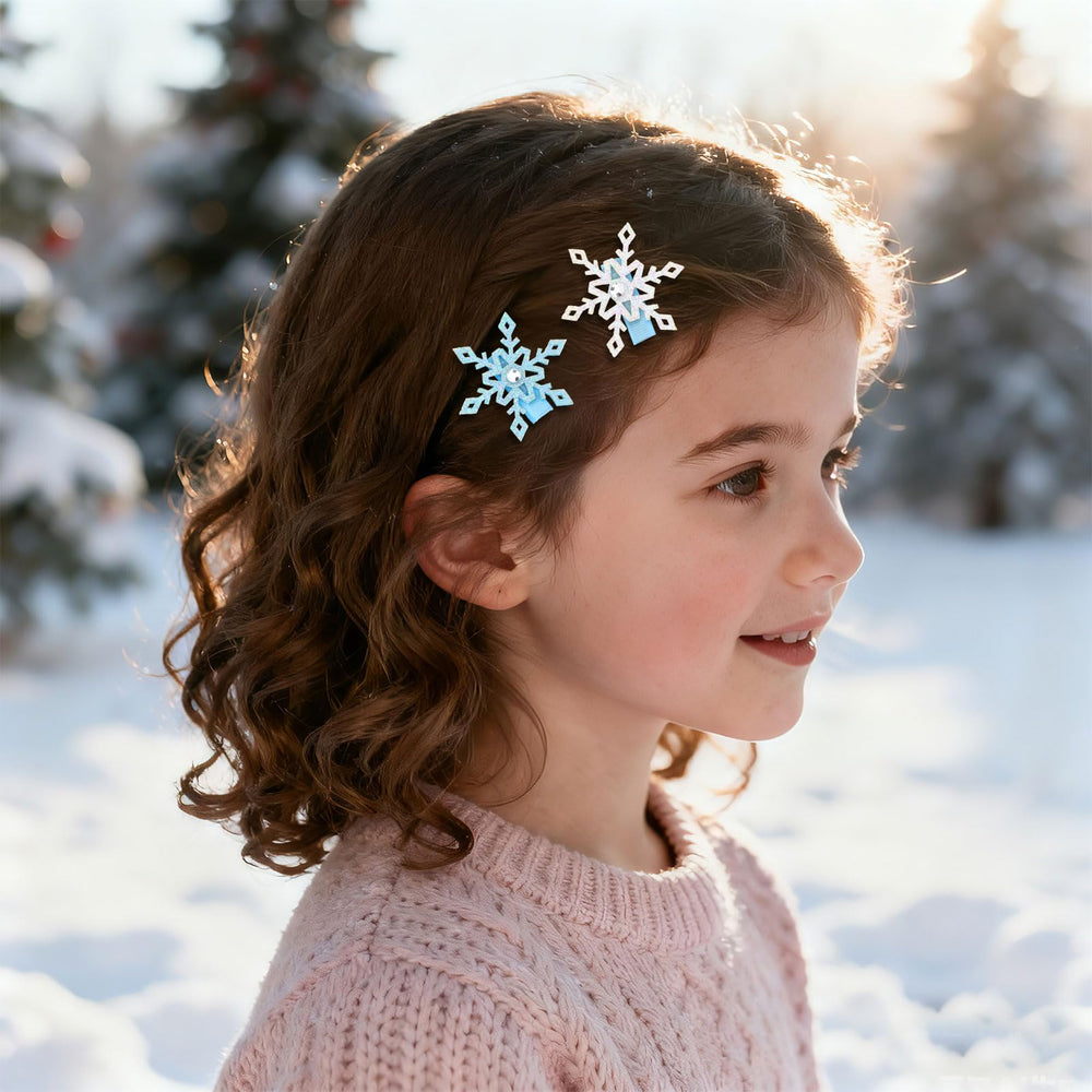 CIEHER no-slip snowflake clip keeps hair neat during school