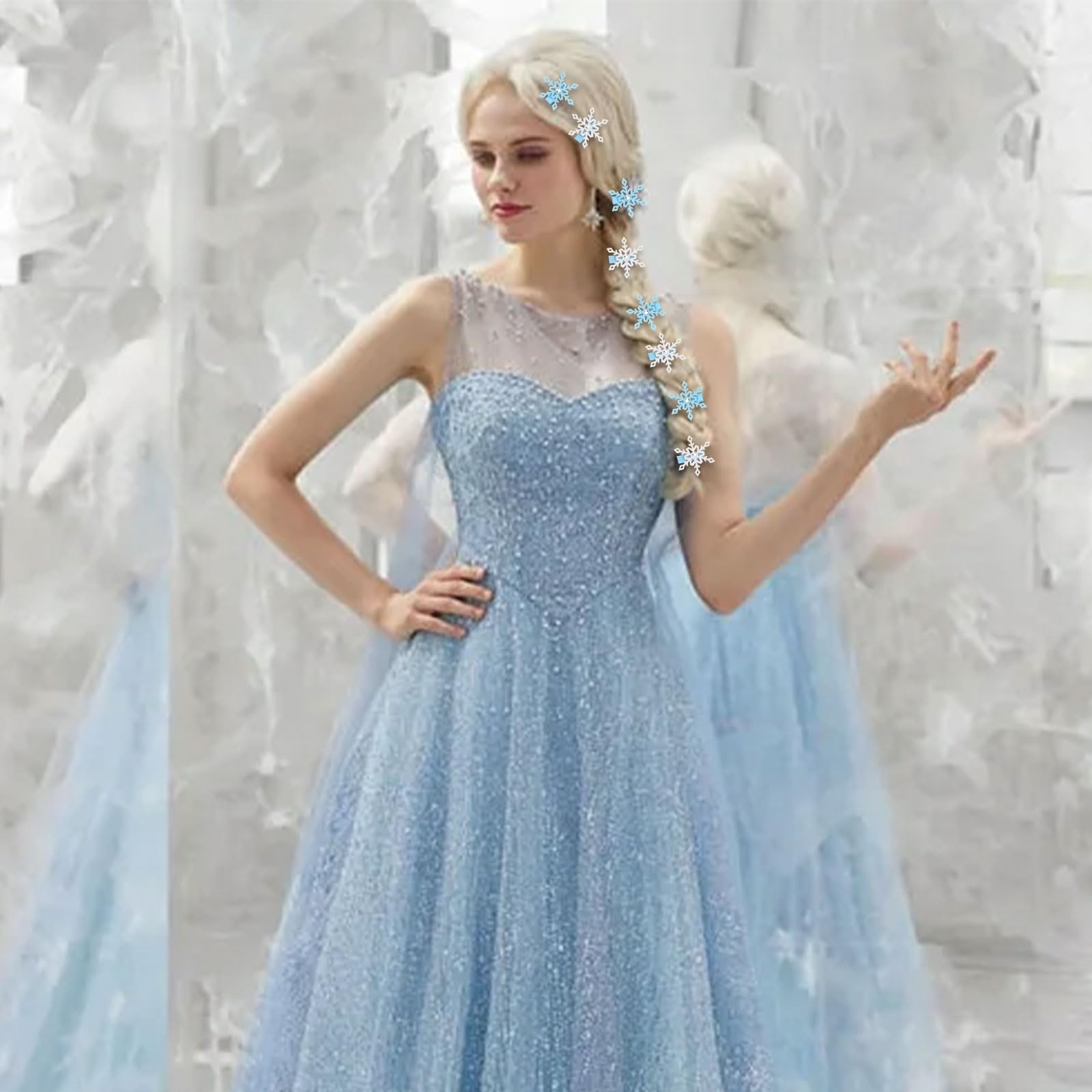 CIEHER winter party hairclip pairs with costumes for Frozen looks
