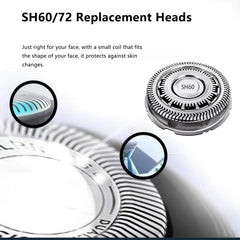 CIELONI SH60 replacement blades 3-pack side view highlights secure fit for smooth shave
