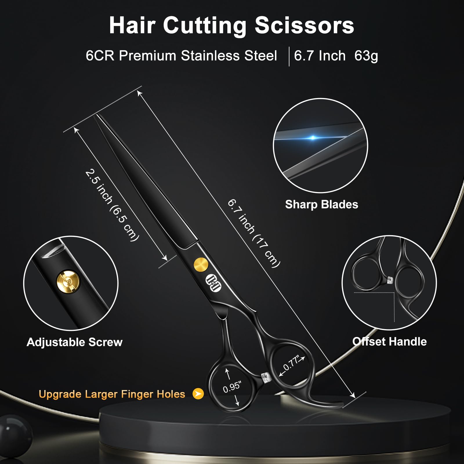CIICII 6CR stainless steel blade close-up highlighting long-lasting sharpness