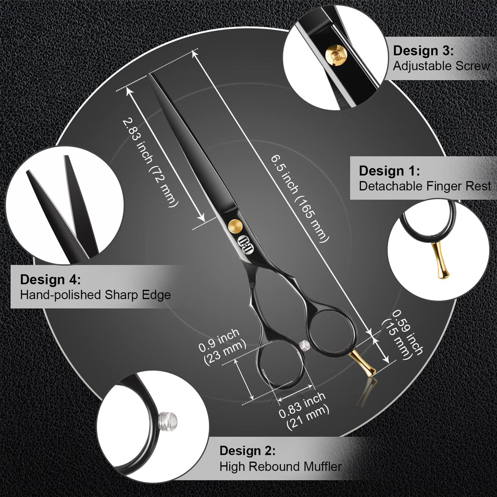 CIICII hair cutting scissors ergonomic handle reduces hand fatigue during styling.