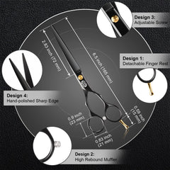 CIICII hair cutting scissors ergonomic handle reduces hand fatigue during styling.