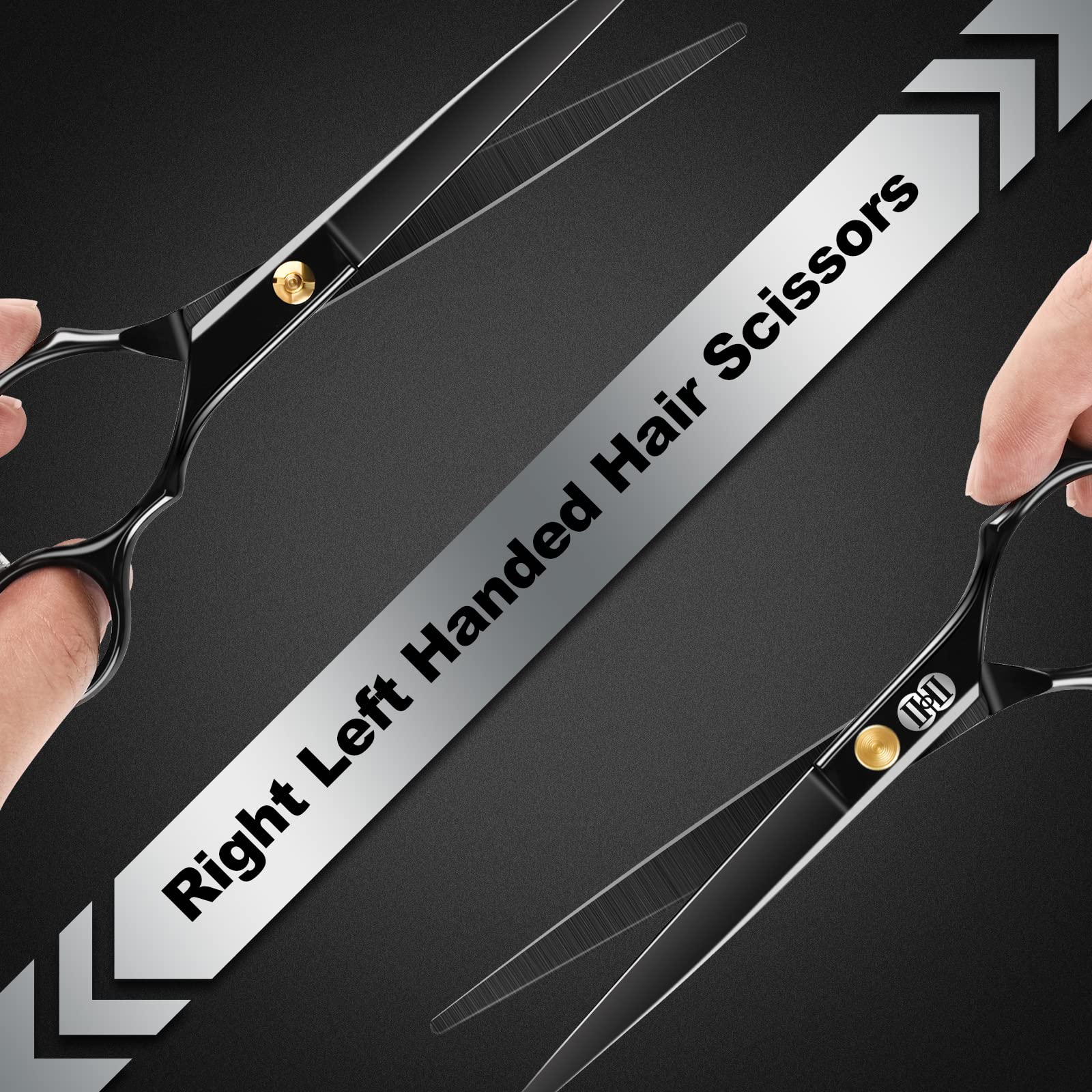 CIICII hair cutting scissors left-handed design accommodates both hands.