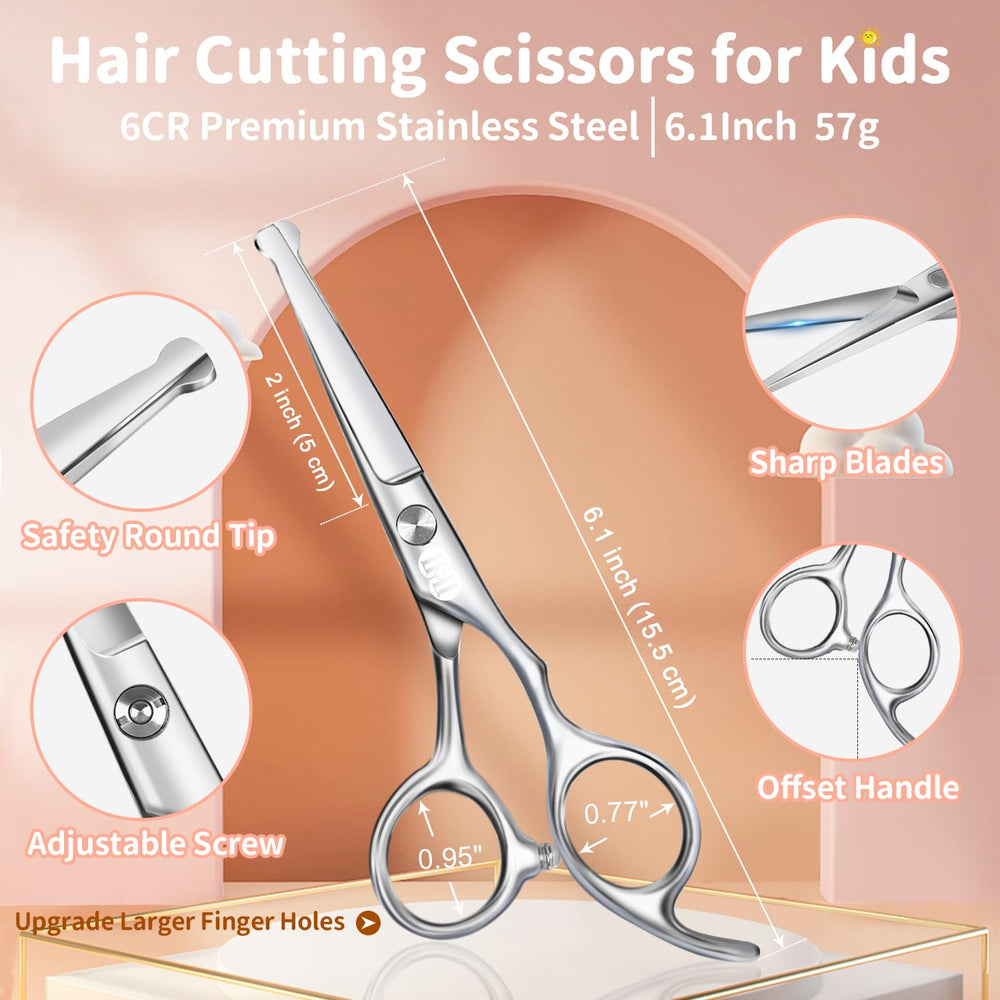 CIICII safety round-tip scissors ready for gentle kid haircuts
