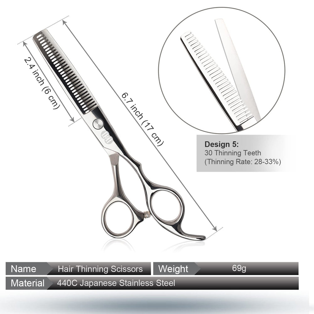 CIICII thinning scissors 28 teeth show even thinning without snagging.