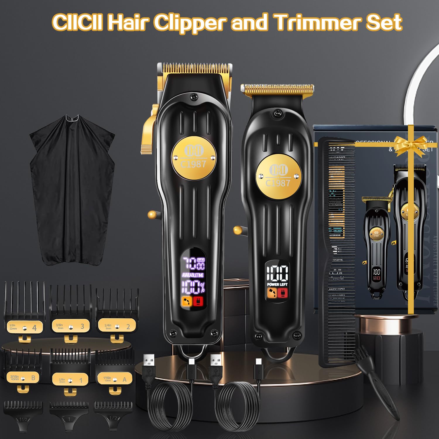 CIICII unboxing-ready kit includes cape, guards, and cleaning tools.