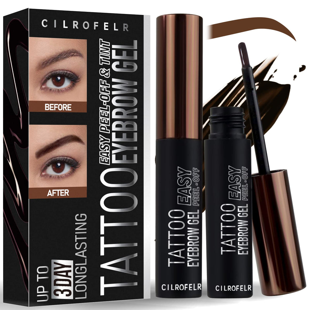 Cilrofelr brow gel bottle closeup showing long-lasting 3-day tint