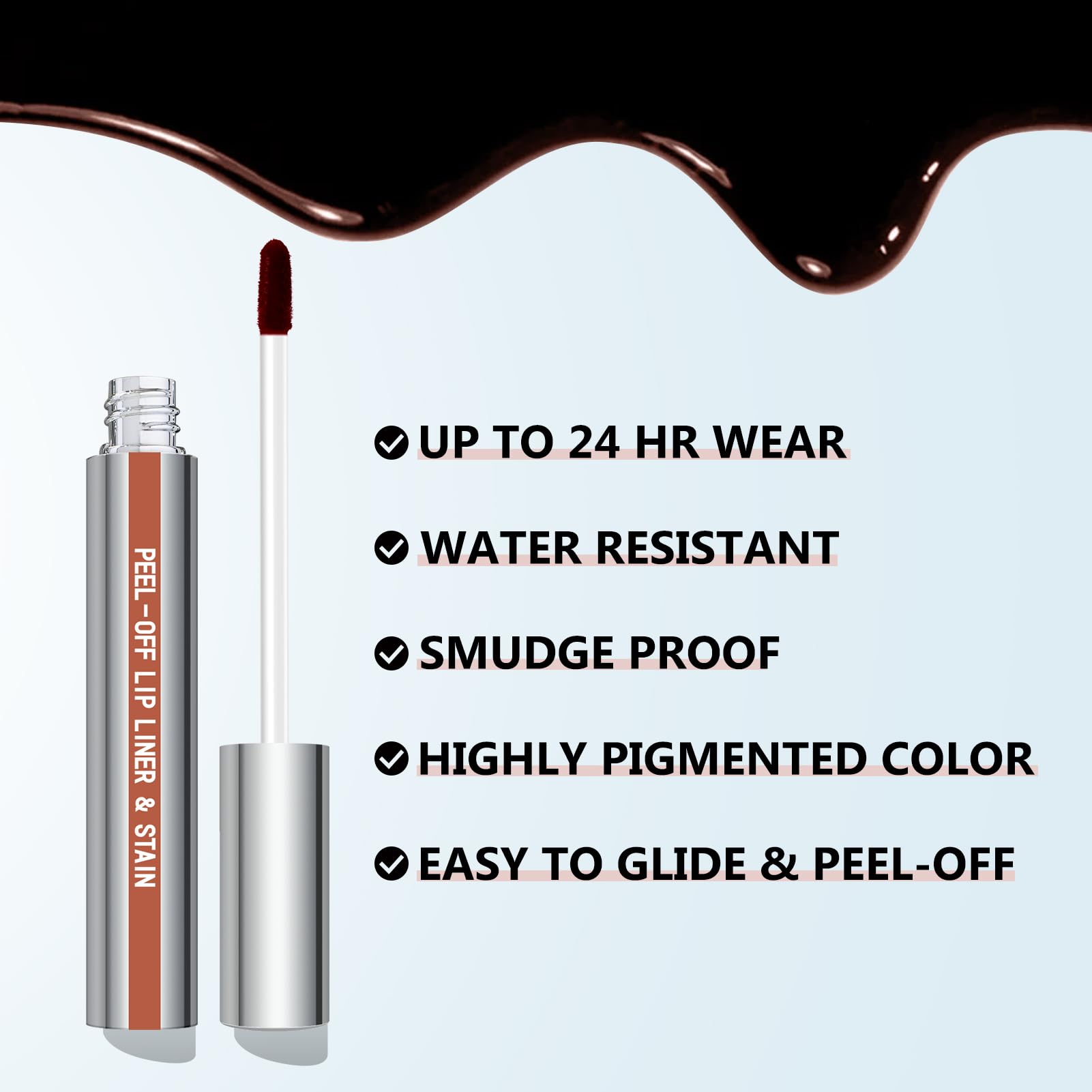 Cilrofelr lip liner application close-up demonstrating precise line