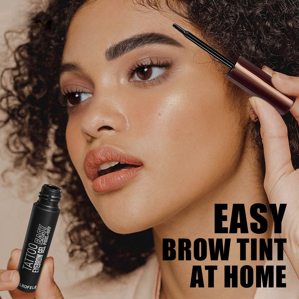 Cilrofelr peel-off method reveals tinted brows without residue.
