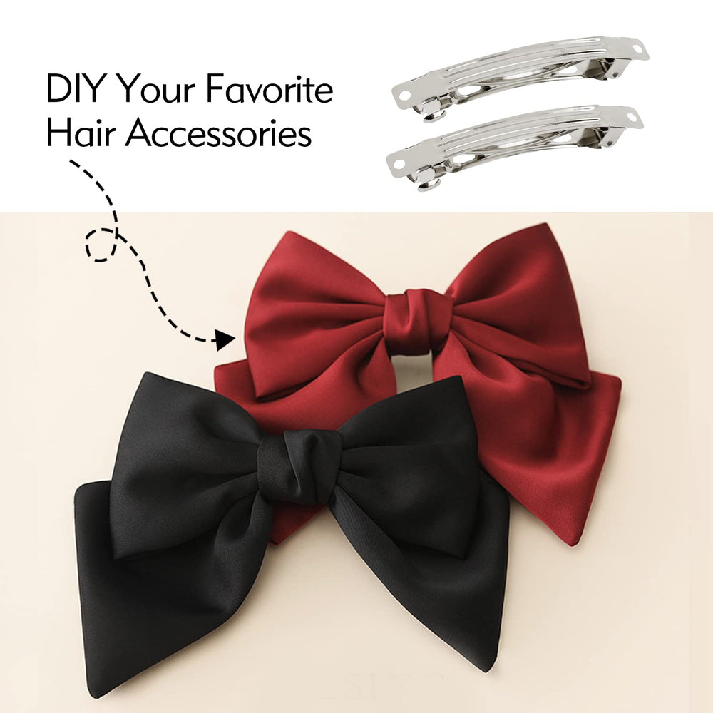 Cinaci 8cm silver barrettes ready for crafting custom hairstyles