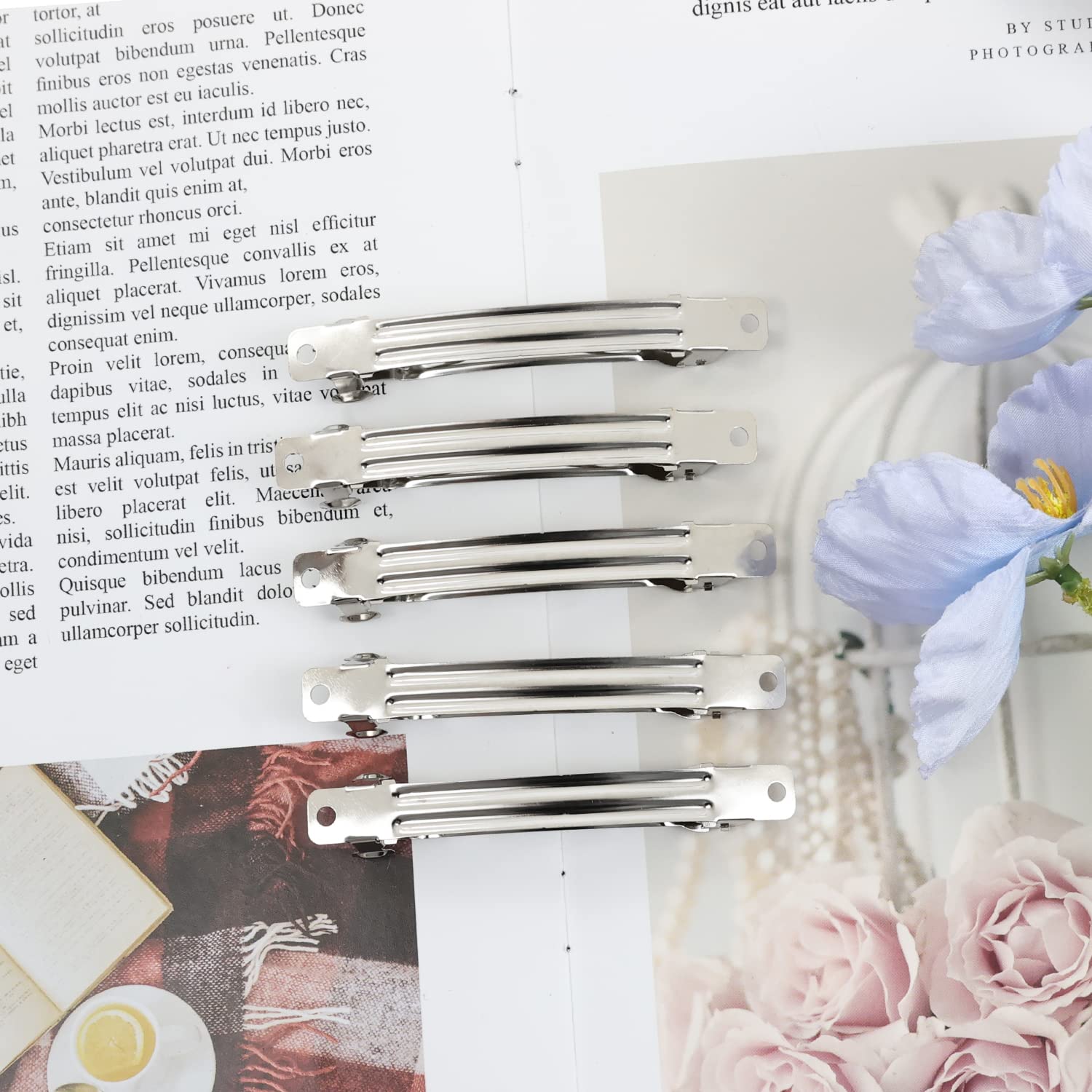 Cinaci 8cm silver barrettes open clip demonstrates easy DIY accessory creation