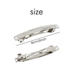 Cinaci 8cm silver barrettes side profile for everyday hair styling