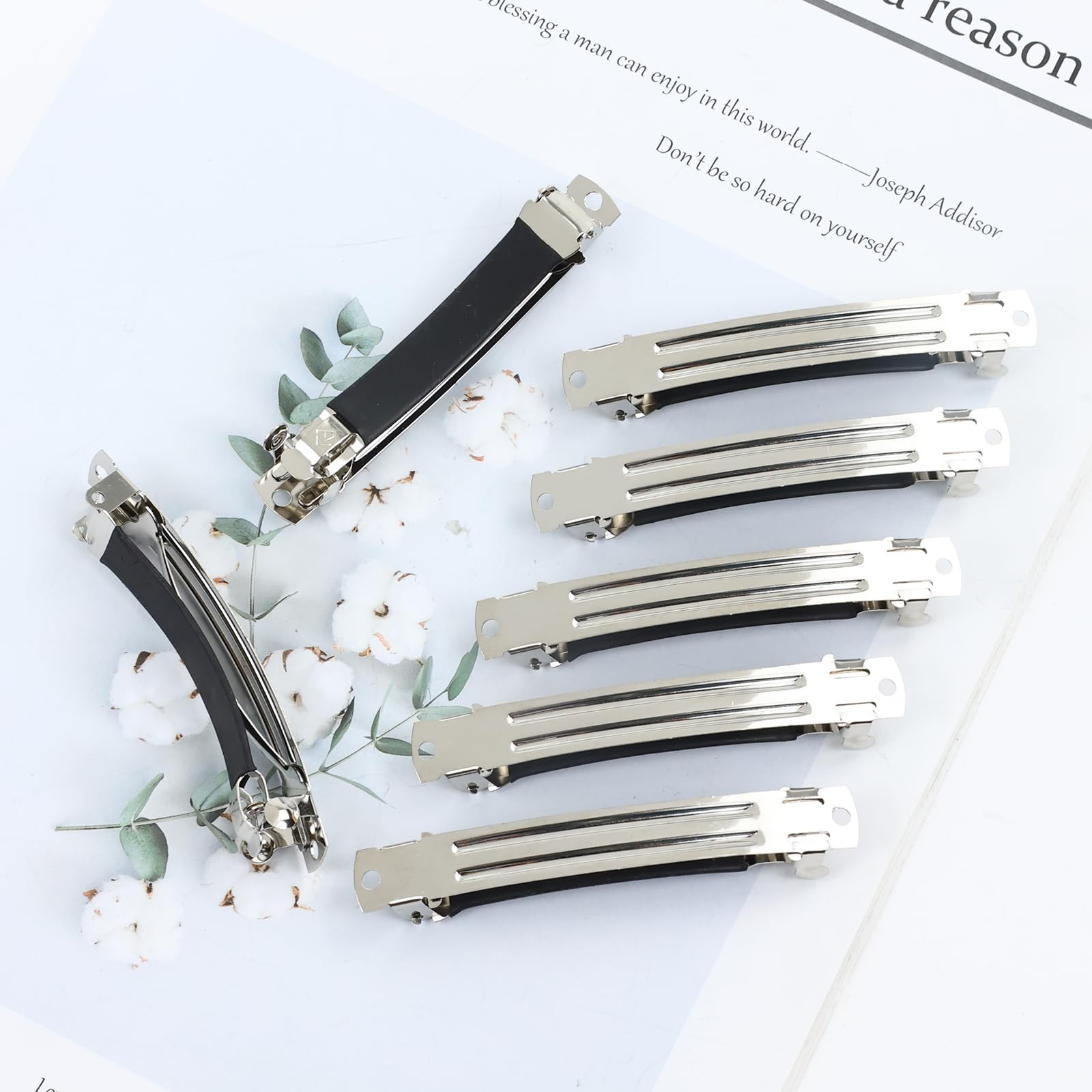 Cinaci pack of 20 silver metal barrettes for versatile styling DIY.