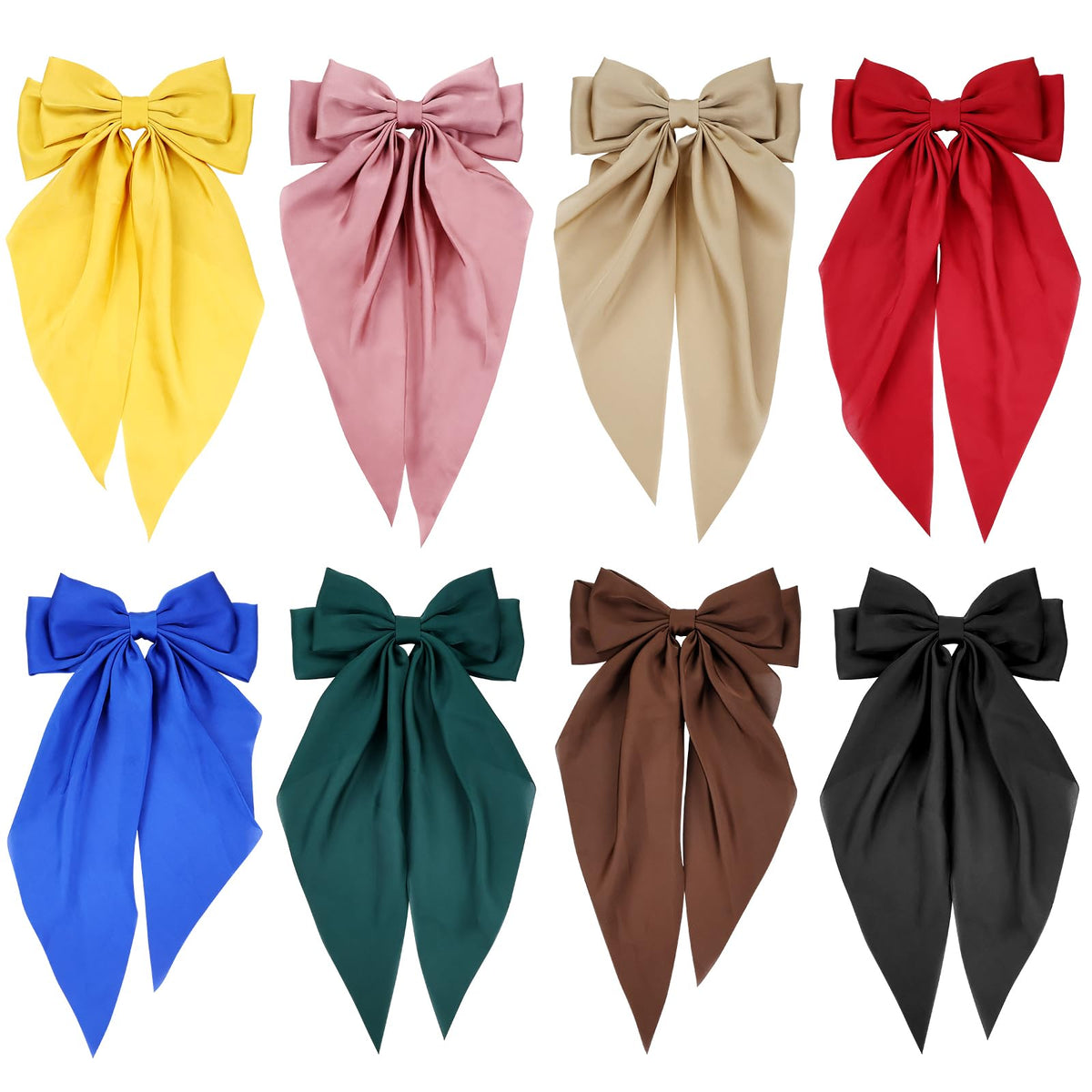 Cinaci satin big bow hair clip in turmeric for bold color accents