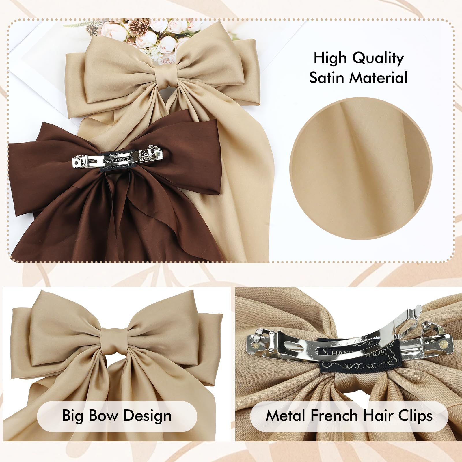 Cinaci dark green satin bow clip for standout accents