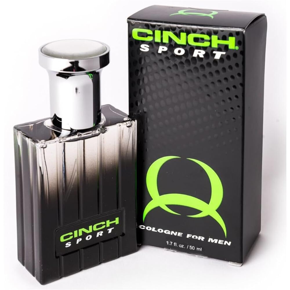 Cinch Mens Sport Cologne bottle, 1.7oz, long-lasting scent for workouts and daily wear.