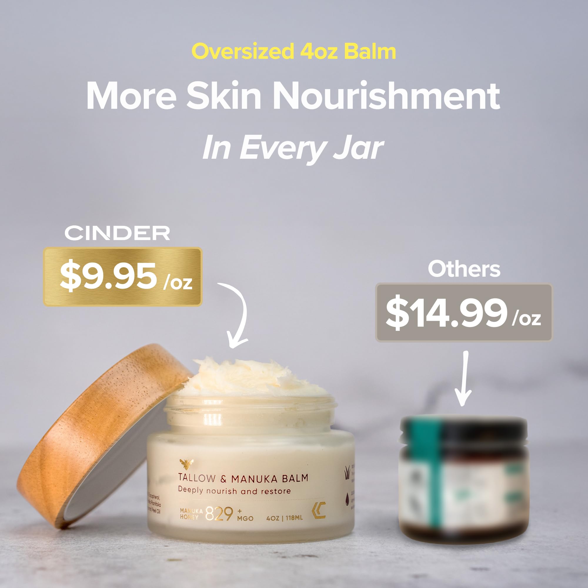 Cinder Brands odorless formula supports sensitive skin on the face.