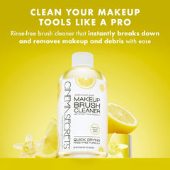 Cinema Secrets deep-clean dissolves waterproof makeup on natural and synthetic brushes.