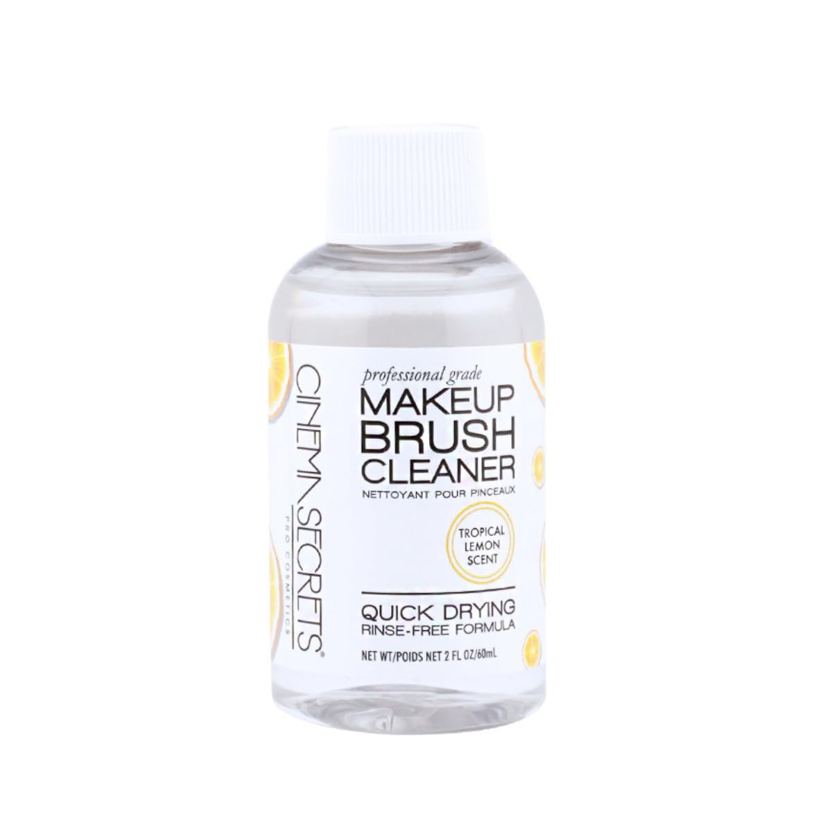 Cinema Secrets Original Brush Cleaner lemon bottle—quick refresh for clean brushes.