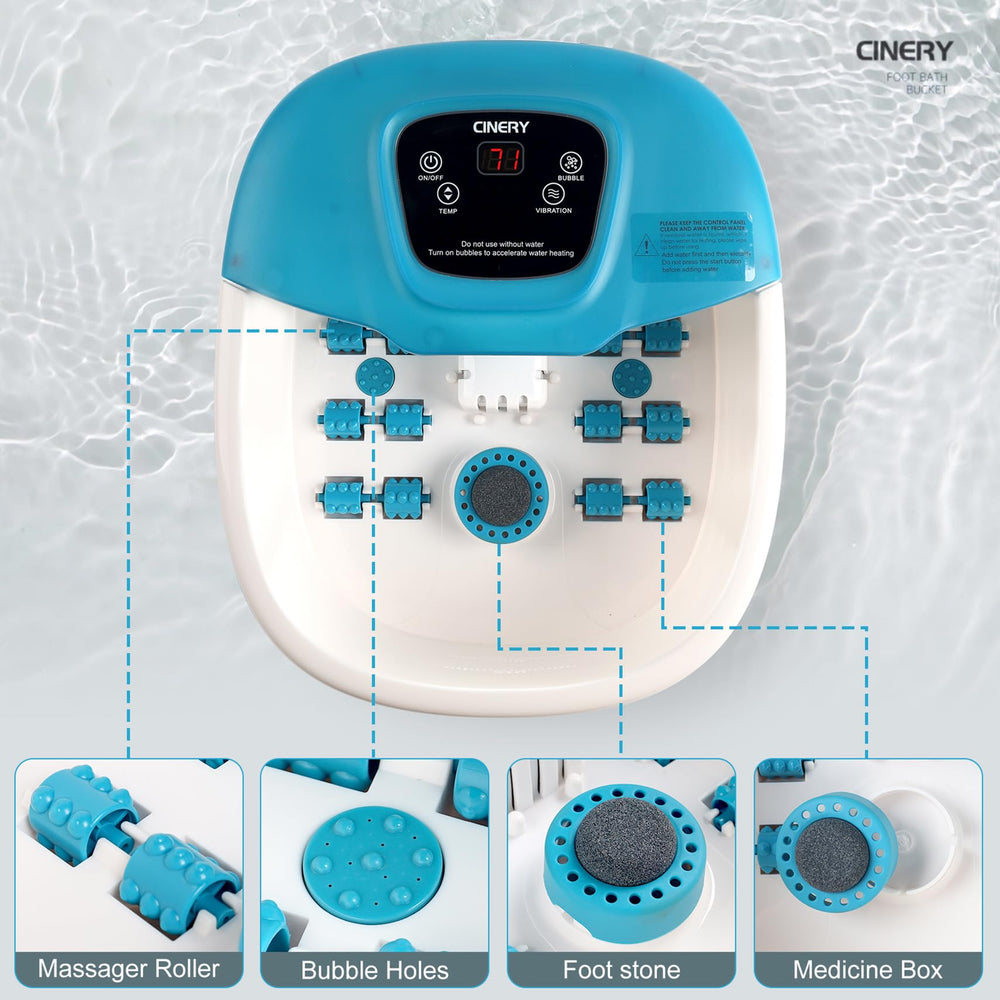 CINERY FIAHNG Foot Spa Massager bubble system delivers relaxing foot bubbles.
