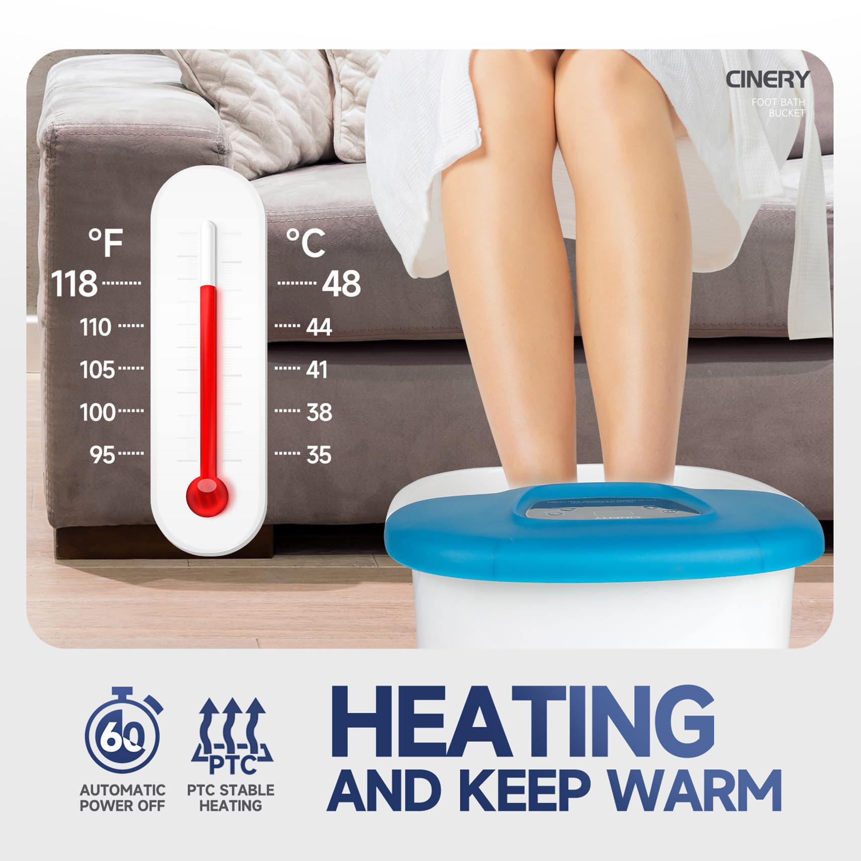 CINERY FIAHNG Foot Spa Massager provides a calm, routine relaxation ritual.