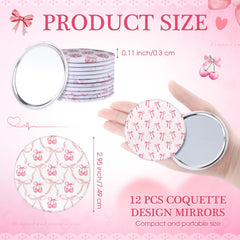 Cinnvoice cherry-pattern compact mirror in pink for daily refresh