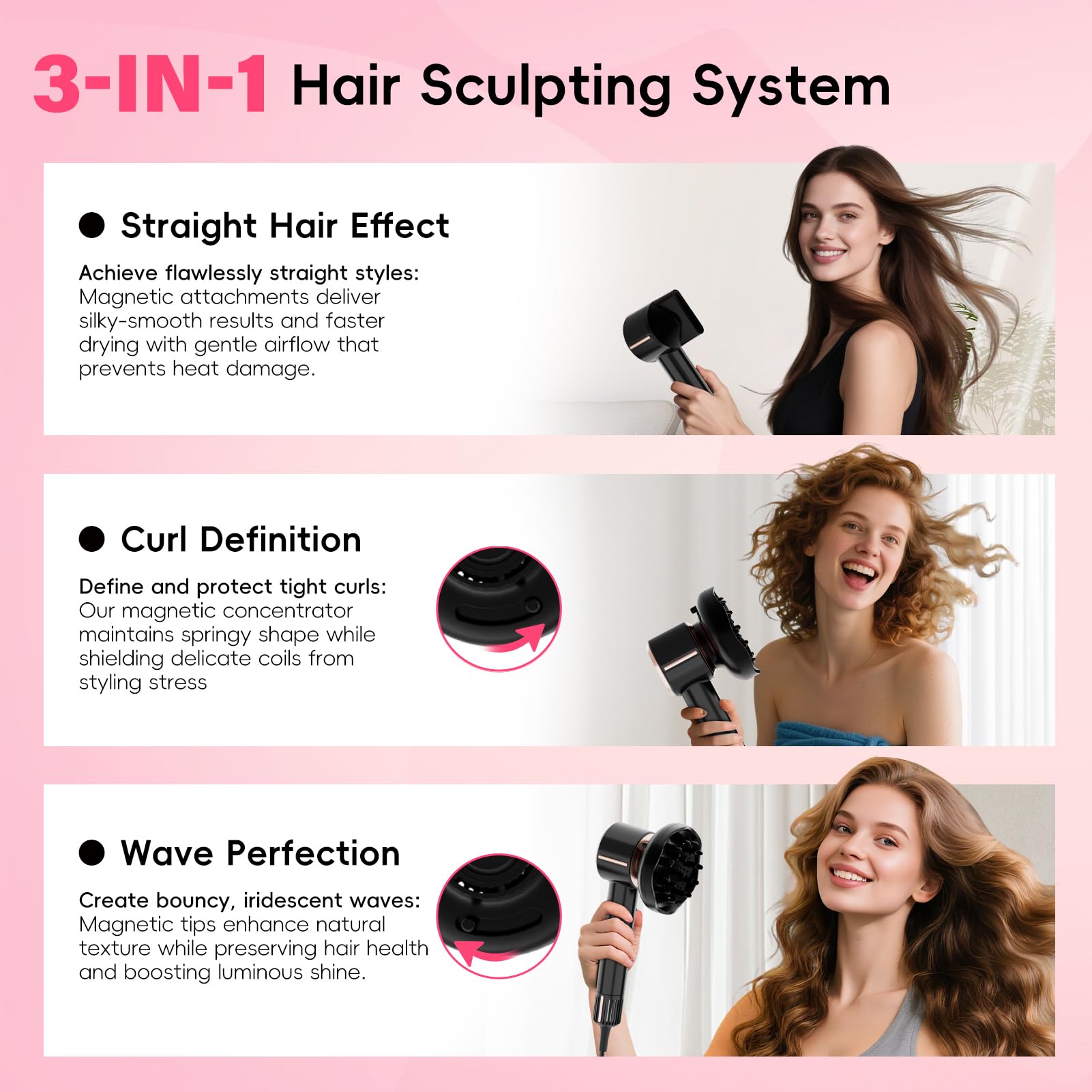 CINOSTAR ionic technology reduces frizz for smoother finish