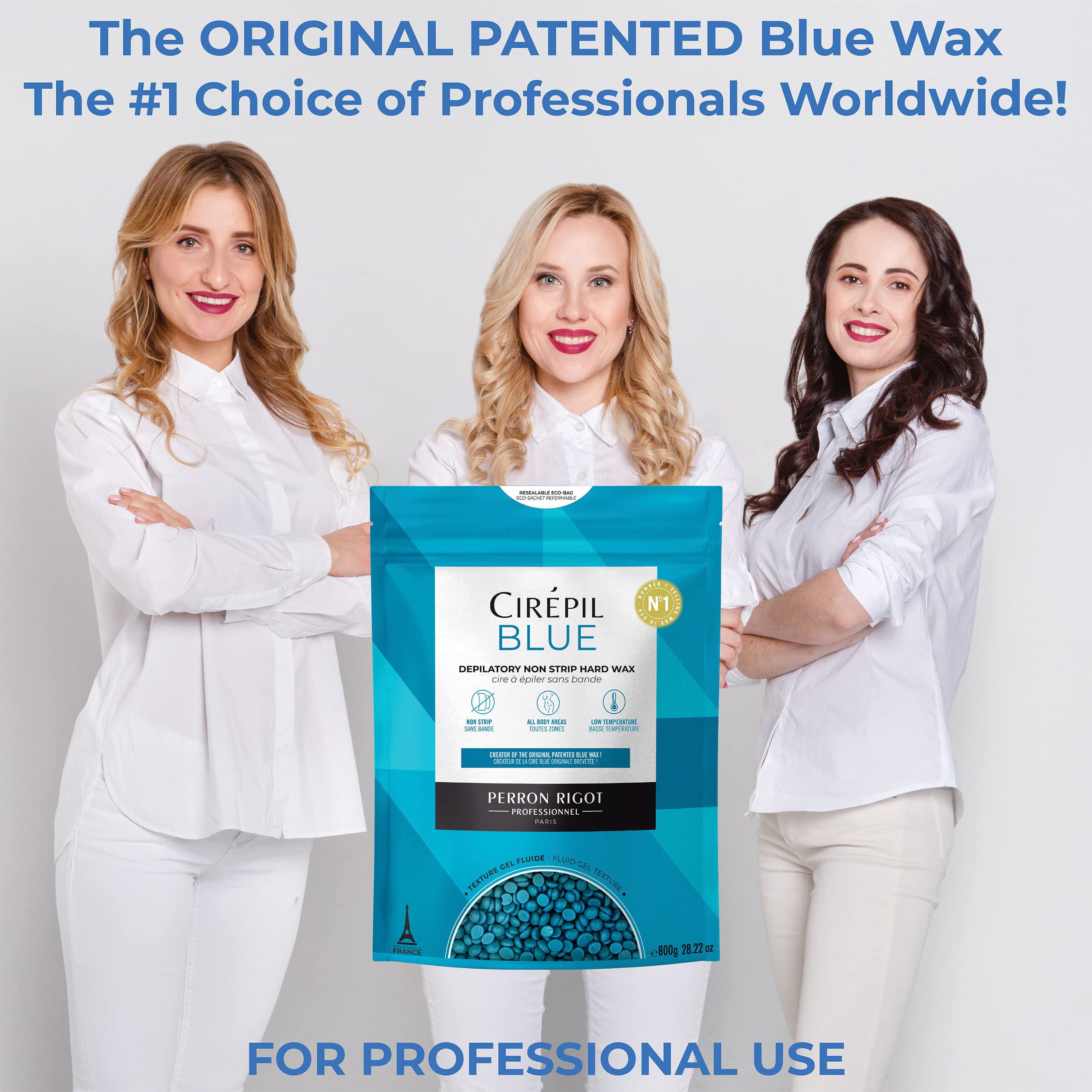 Cirepil blue wax beads refill bag close-up emphasizing value and ease
