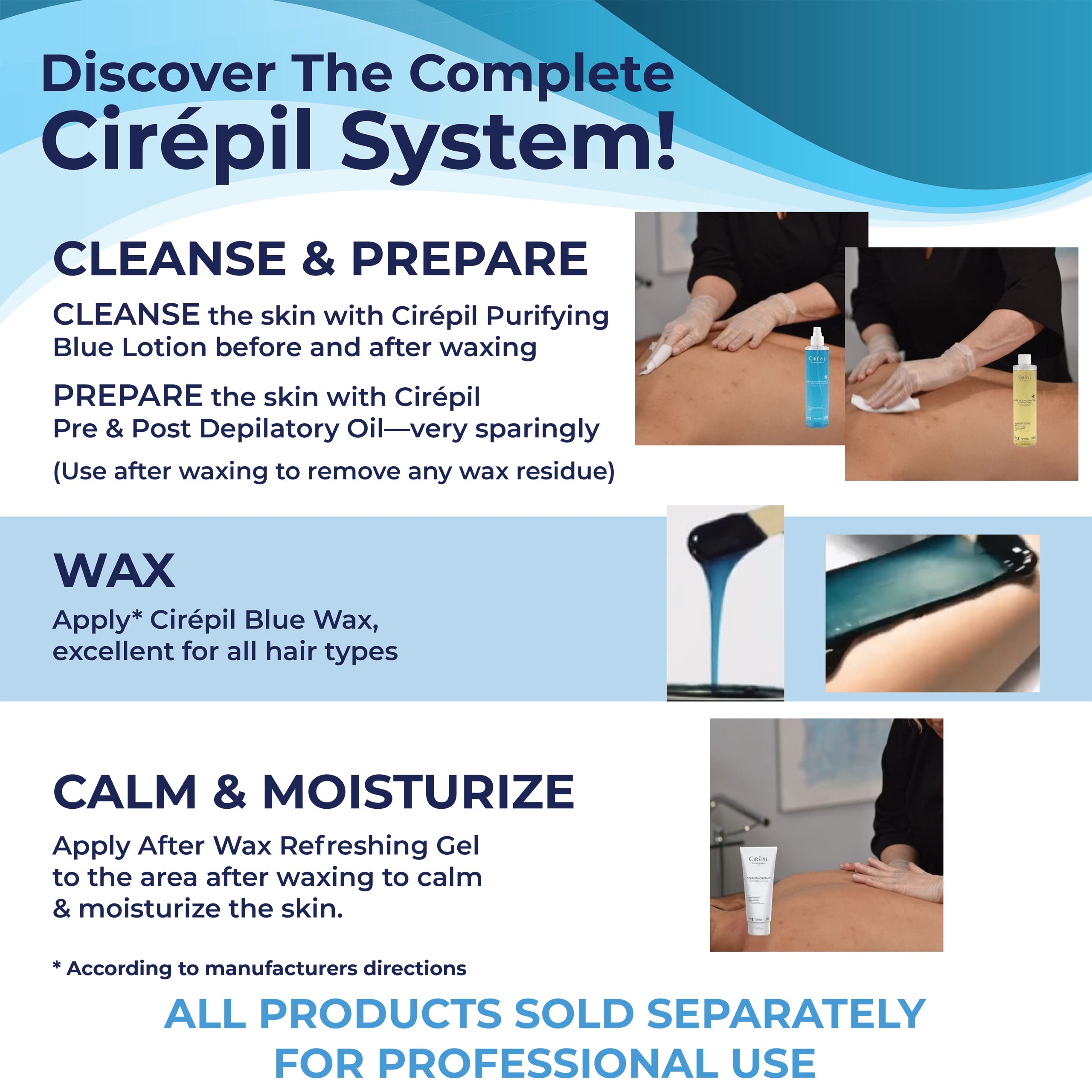 Cirepil blue wax beads packaging close-up showing dermatologist tested and skin friendly wax