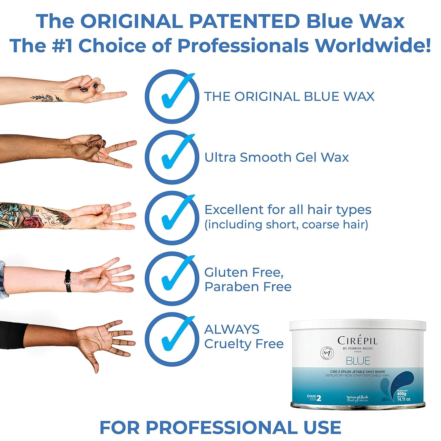 Cirepil Blue wax tin unscented formula ideal for fragrance-free waxing
